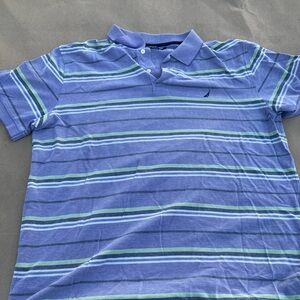 100 % cotton Nautica lavender light green shirt